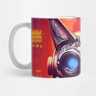 Techno Cat In Japan Neon City Mug